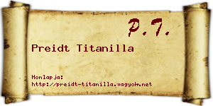 Preidt Titanilla névjegykártya